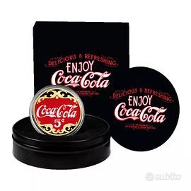 LOGO Coca-Cola - 2 oz Argento color con scatola