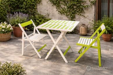 Set Tavolino + 2 Sedie da esterno bicolore