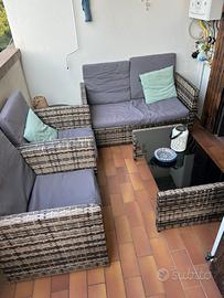 Divano da esterno in rattan