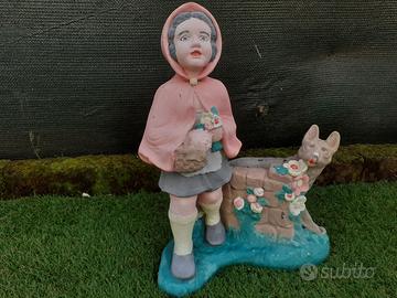 CAPPUCCETTO ROSSO E LUPO DA GIARDINO IN CEMENTO