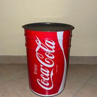 COCA COLA BIDONE POUF VINTAGE ANNI '70