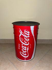 COCA COLA BIDONE POUF VINTAGE ANNI '70
