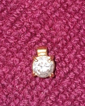 charm ciondolo oro 10k con zircone