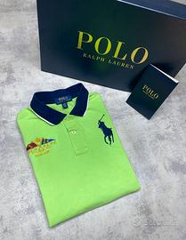 Polo T-Shirt Polo Ralph Luaren Verde Fluo/Blu (S)