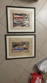 Coppia quadri stile egiziano