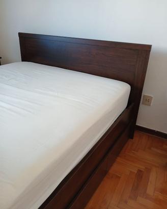 Letto alla francese IKEA BRUSALI legno marrone