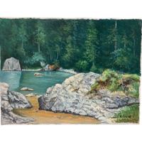 Dipinto ad olio - Lago di Braies