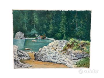 Dipinto ad olio - Lago di Braies