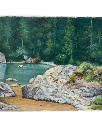 Dipinto ad olio - Lago di Braies