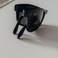 Rayban Wayfarer Folding blu con lenti aggiuntive 