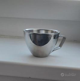 6 Tazzine da caffe' in acciaio inox