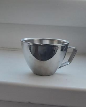 6 Tazzine da caffe' in acciaio inox