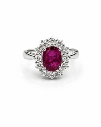 Anello a fiore rubino e diamanti
