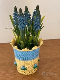 Vasetto lavanda con coprivaso uncinetto