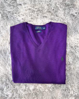 Maglione Polo Ralph Lauren Lana Merino Viola XXL