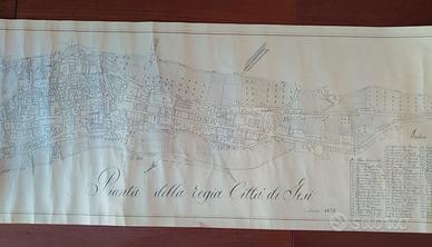 Pianta anno 1825 raffigurante la regia città Jesi