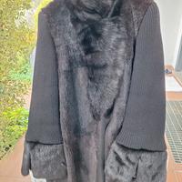 cappotto in lapin color nero