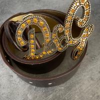 Cintura donna D&G con strass bronzo/oro