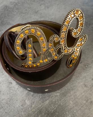 Cintura donna D&G con strass bronzo/oro