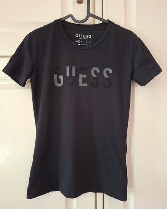 T-shirt donna nera guess tg S
