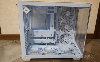 White PC case, Antec c5 + 7x120mm ARGB Pwm fans