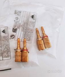 Connettori stereo a banana placcati oro – 2 coppie