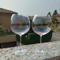 2 calici da vino bicchieri in cristallo
