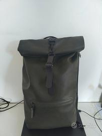 Zaino Rains Rolltop impermeabile verde 19l