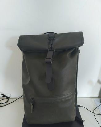 Zaino Rains Rolltop impermeabile verde 19l
