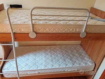 Letto a Castello + 2 Materassi Ortopedici 