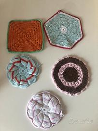 Presine cucina uncinetto mano vintage anni 60/70