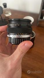 Obiettivo F. Zuiko Olympus OM-System 50mm 1:1.8