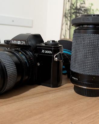 Minolta X-300S con obiettivi e scatole originali