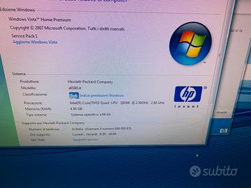 Pc HP a6590.it 2,5 Q9300 2,5 GHZ, 4,5 GB RAM