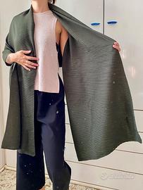 Mantella coprispalle verdone in maglia a coste