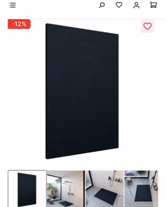 Black stone effect shower tray 70*150cm