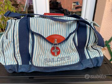 Borsone in tela e pelle Sailor’s, nuovo mai usato!