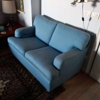 DIVANO IN STOFFA AZZURRO 2 POSTI