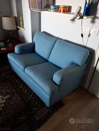 DIVANO IN STOFFA AZZURRO 2 POSTI
