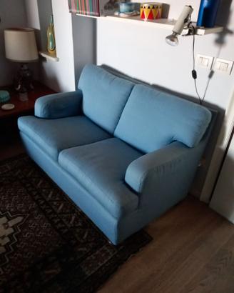 DIVANO IN STOFFA AZZURRO 2 POSTI