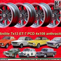 4 pz. cerchi Minilite 7x13 ET-7 Escort Mk1-2 Capr