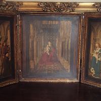 Trittico religioso Arte Sacra apribile in legno