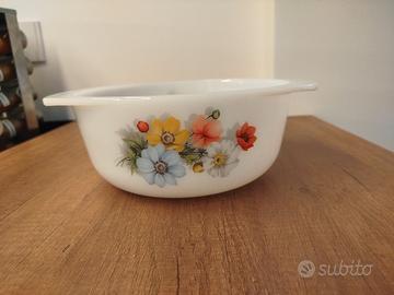Insalatiera bianca a fiori ceramica 22cm