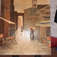 Pittura olio su tela (pittore Alia ) via di Roma p
