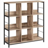 libreria color legno e nera stile industrial 