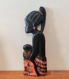 Scultura legno africana artigianale 