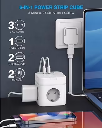 Multipresa elettrica 6 in 1