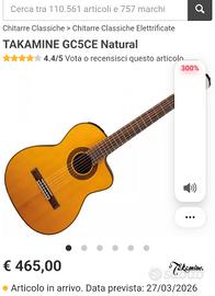 TAKAMINE chitarra classica e ampli BLACKSTAR 30wat