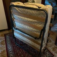 Rete a doghe singola con ruote e materasso - Nuovo