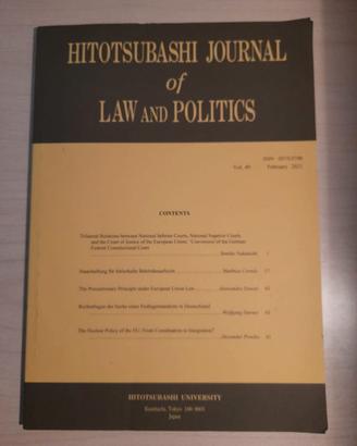 Hitotsubashi journal of law and politics vol. 49